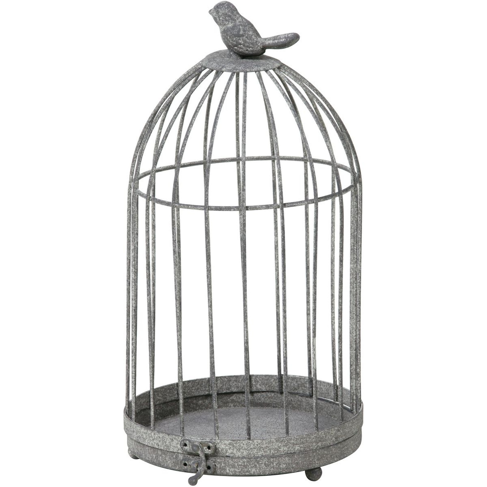 アンティークブリキ バードゲージL グレー