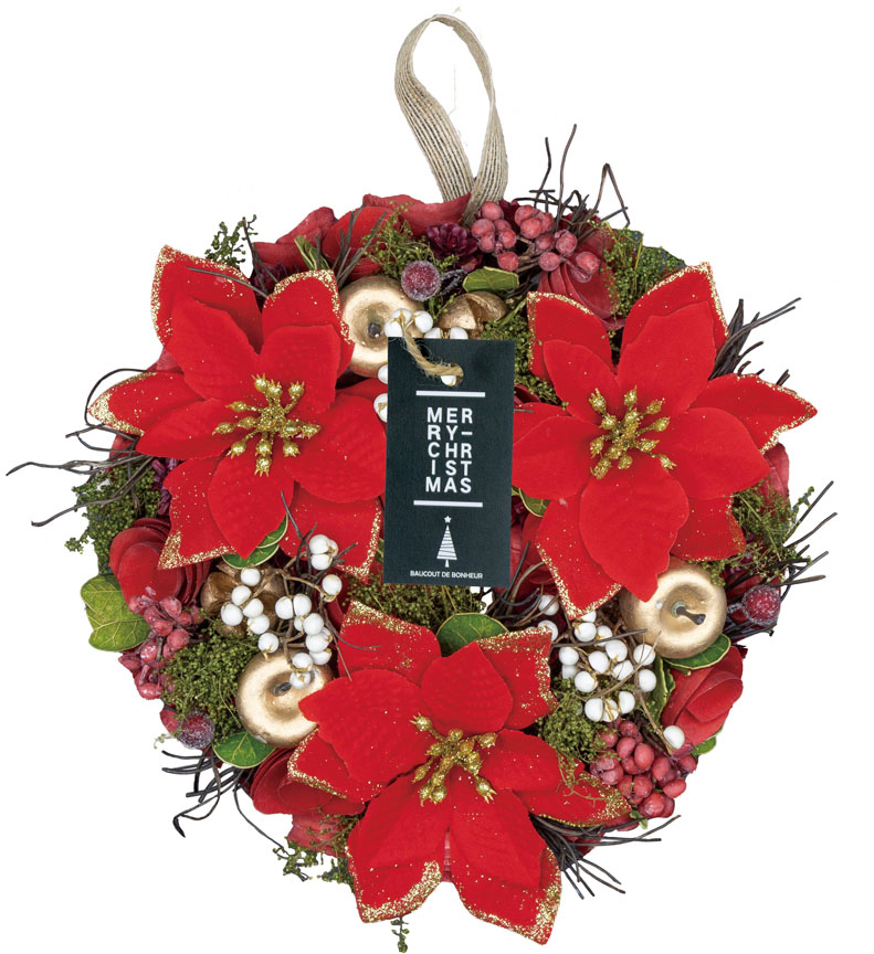 【別途送料】【個人宅不可】ポインセチアのリースM