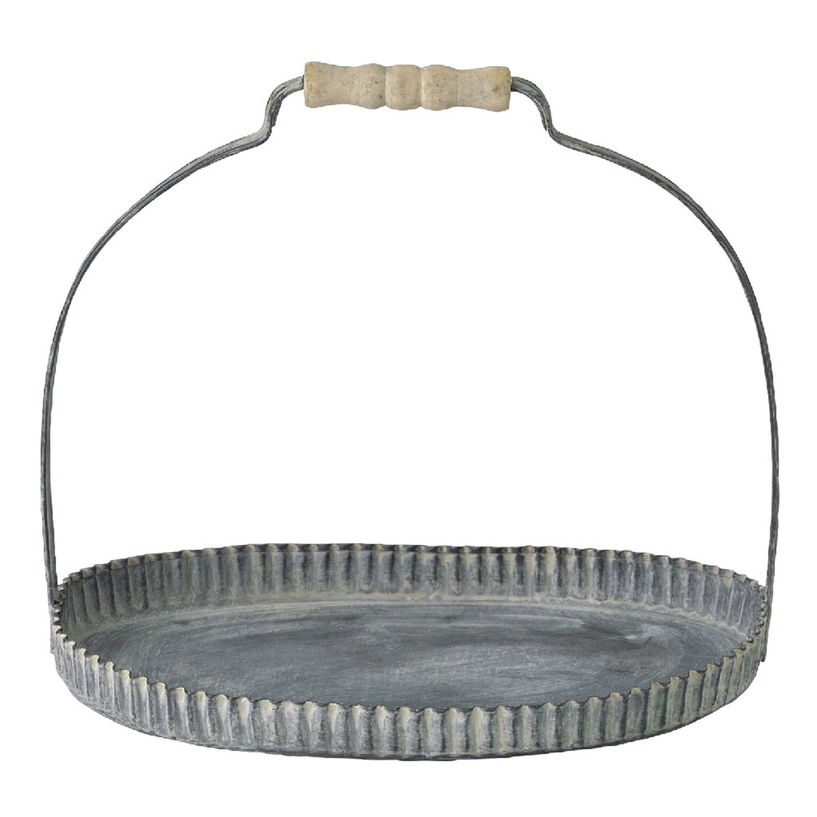 【個人宅配送不可】(3)ラギッド ハンドルブリキトレイ オーバル Lサイズ