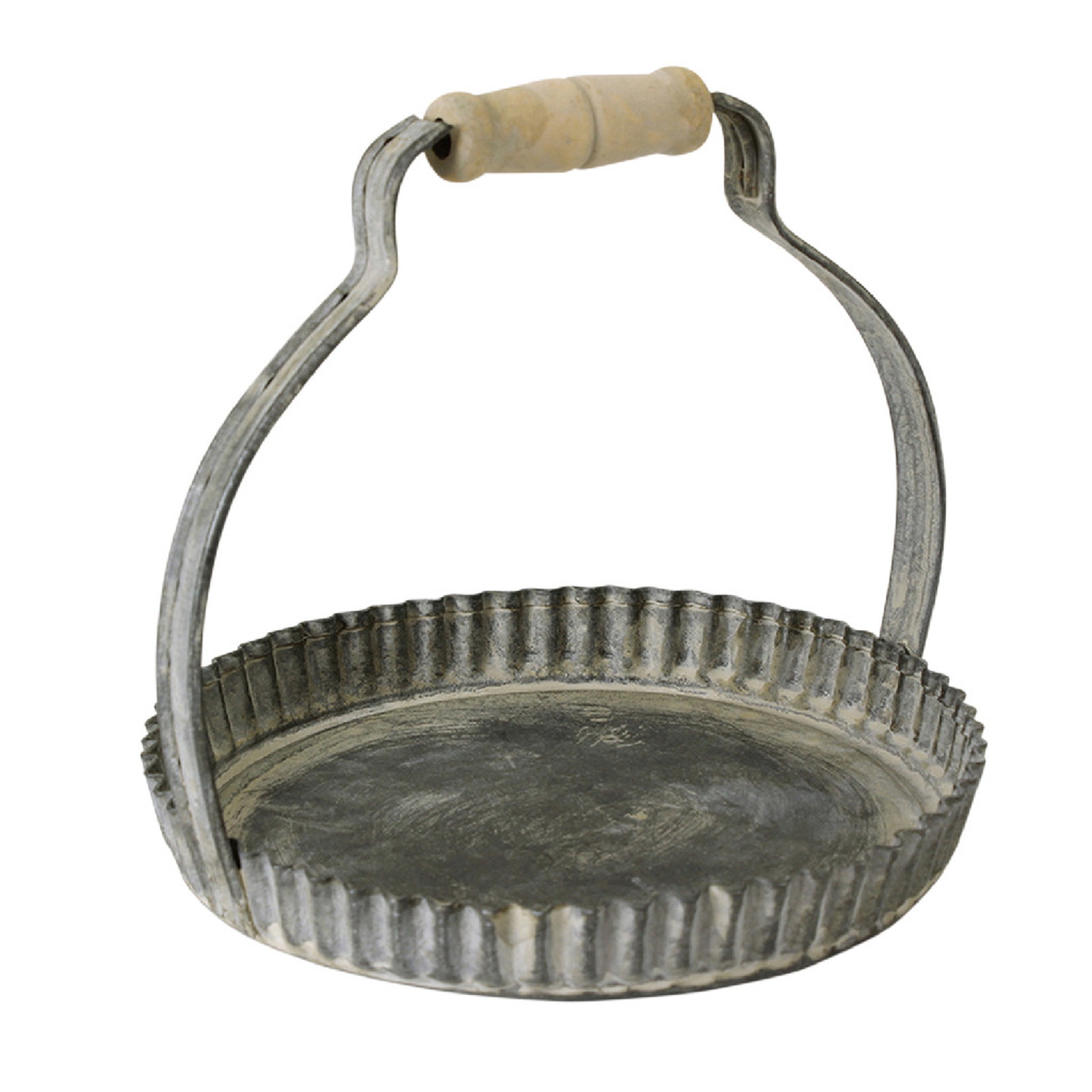 【個人宅配送不可】(4)ラギッド ハンドルブリキトレイ ラウンド Sサイズ