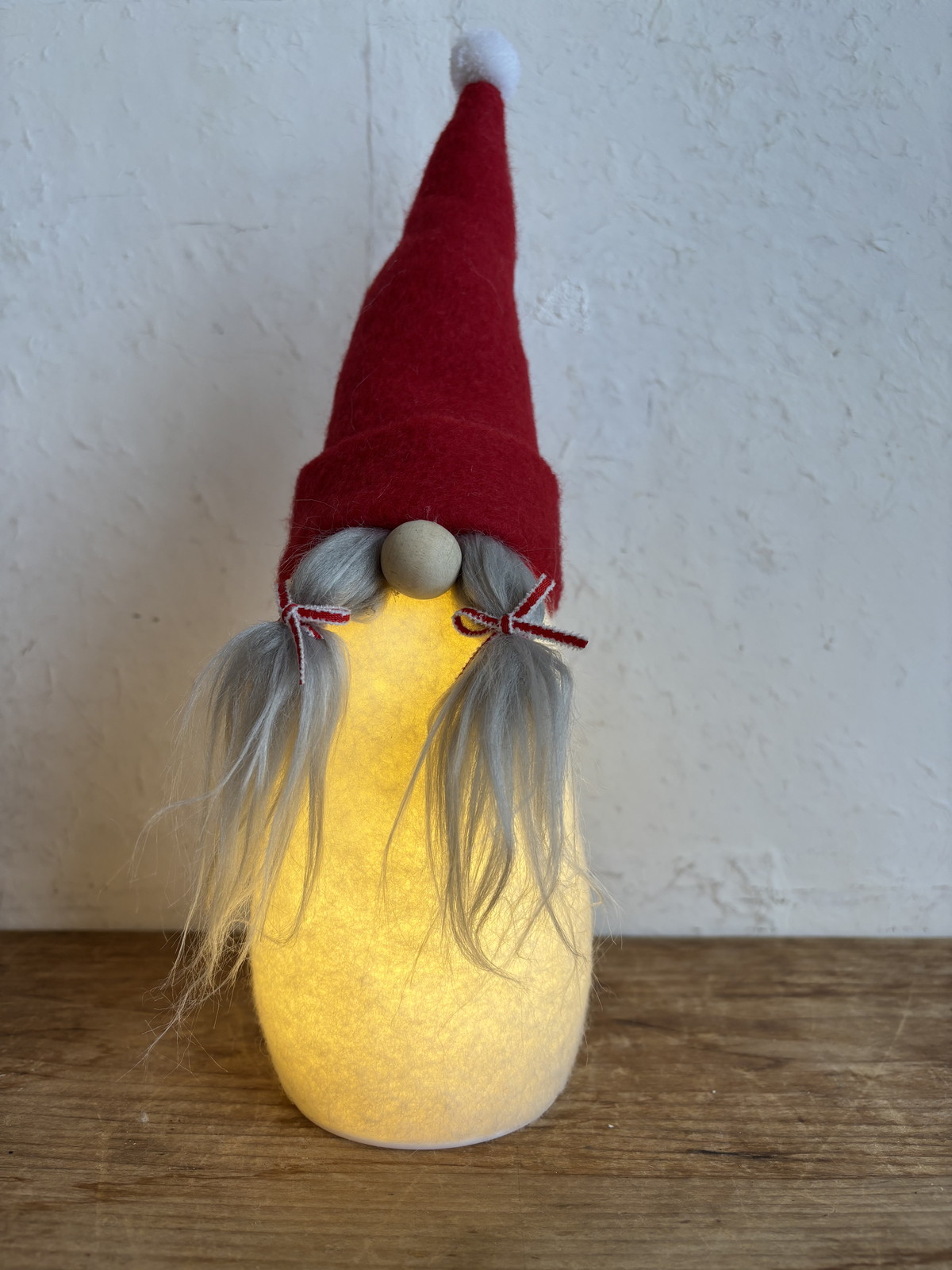 【個人宅配送不可】フェルト ぽよぽよライト ノーム レッド L