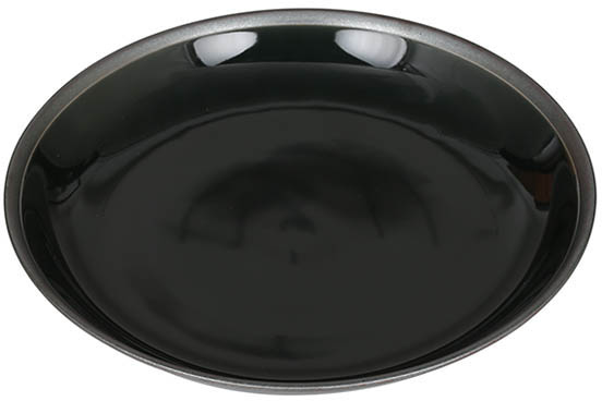 ylzszyʓrzSOUP PLATE WITH RUST RIM BLACK
