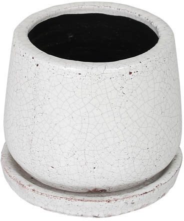 ylzszyʓrzGLAZED POT ROUND WHITE XS