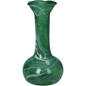 Vase Glass Green 11x11x20cm