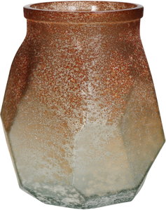 Vase Recycled Glass Ochre 17x17x19cm