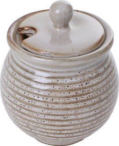 Jar w/Lid Grey Stoneware