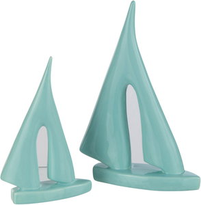 SAILBOAT PORCELAIN AZURE LARGE (19x55x28)