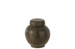 POT WITH LID TERRA BROWN