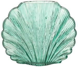 VASE SHELL GLASS AZURE S (20x10x17)