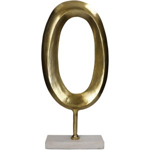 Ornament Oval Aluminium Gold 24x7.5x51cm