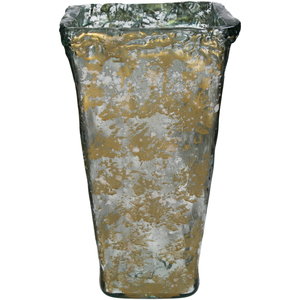 Vase Recycled Glass Gold 20x20x40cm