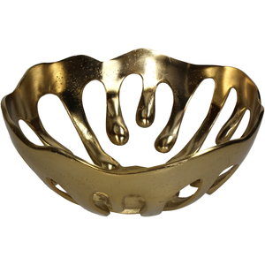 Bowl Drip Aluminium Gold 30x30x13cm