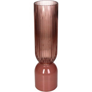 Vase Glass Peach 8x8x30cm
