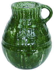 【個人宅配送不可】グレーズドジャーポットトラムグリーン