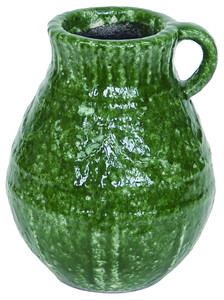 【個人宅配送不可】グレーズドジャーポットトラムグリーン