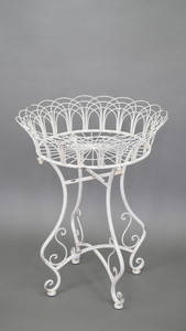 【個人宅配送不可】フラワープラントテーブルホワイト