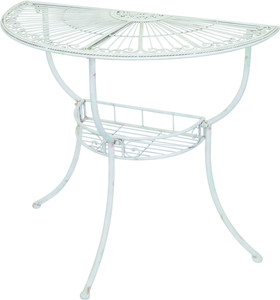 【個人宅配送不可】ハーフラウンドテーブルホワイト