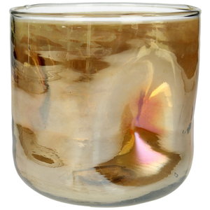 ■Candle Holder Glass Gold 14x14x14c