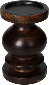 Candle Holder Wood Brown