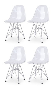 リーブス チェア 4脚入 クリア